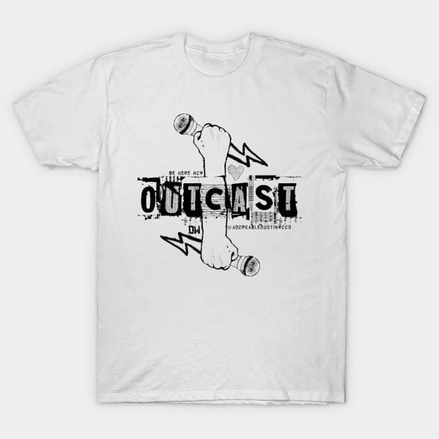 Outcasts Unite black logo T-Shirt by adorkabledustinwood